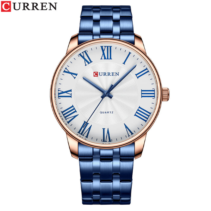 Reloj para Hombre Reloj de Moda para Hombre Reloj de Cuarzo de Negocios Reloj con Correa de Acero 