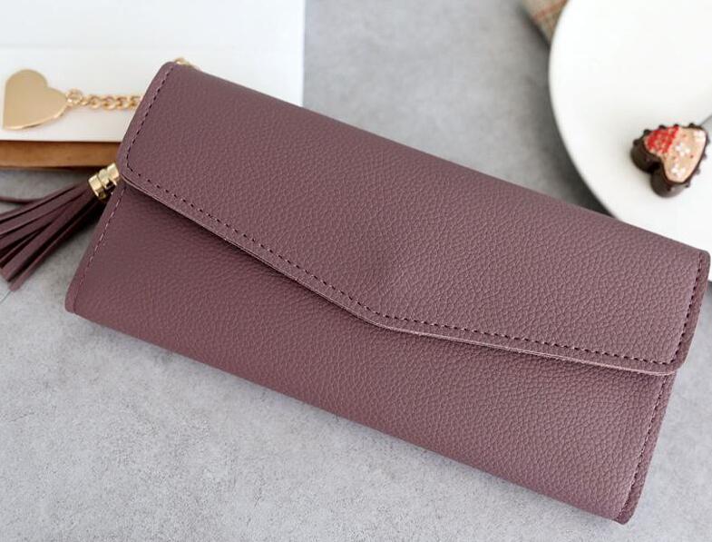 Brand Designer Coin Purses Leather Wallets Women Long Tassel Luxury Clutch Phone Wallets Female Credit Card Holder Money Bags