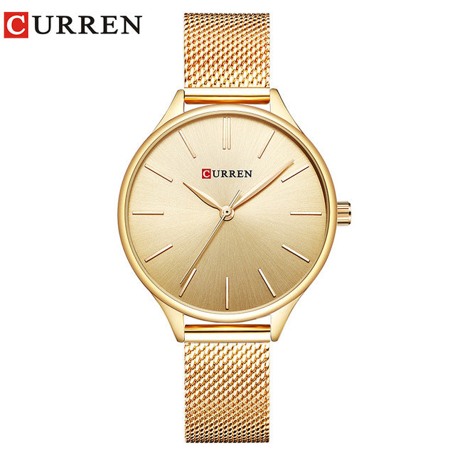 CURREN Women Watches Luxury Wrist watch Clock for Women Milanese Steel Lady Rose Gold Ladies Watch