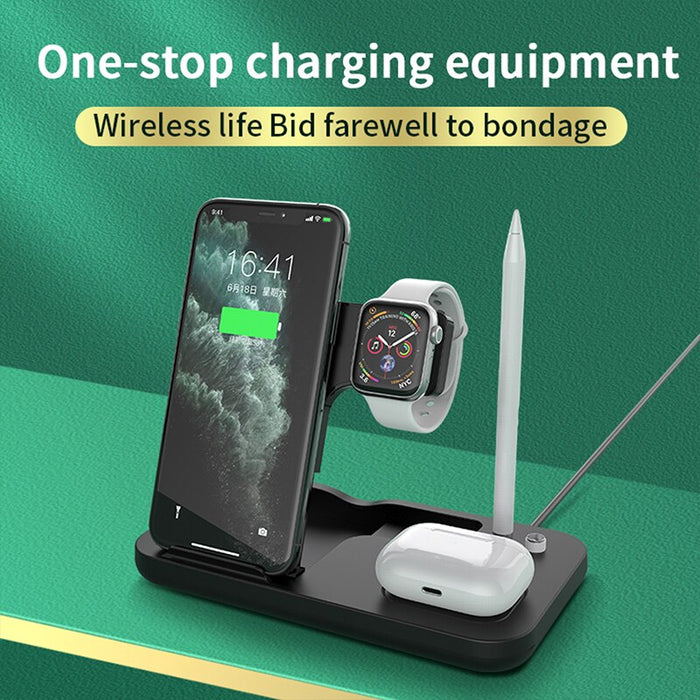 eThings 15W Fast Charge 4 In 1 QI Wireless Charger Dock Station For iPhone 11 12 Pro MAX Apple Watch Airpods Pro Charging Stand - eZthings USA WE SORT ALL THE CRAZIEST GADGETS, GIZMOS, TOYS & TECHNOLOGY, SO YOU DON'T HAVE TO.