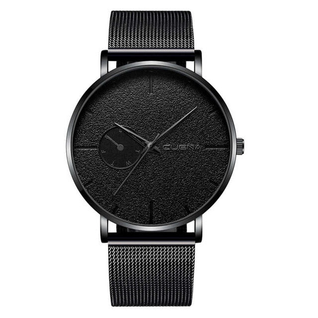 CUENA Men Fashion Sport Mesh Stainless Steel Belt Strap Watch Top Brand Luxury Quartz Watch Men Casual Watch