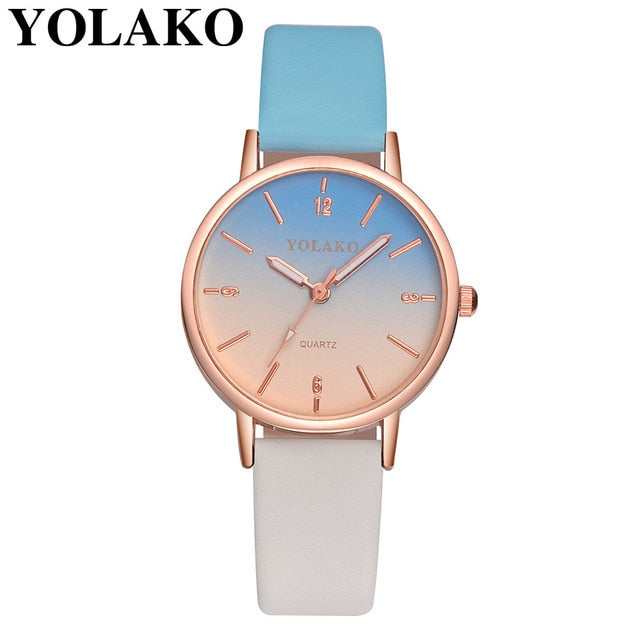 Reloj de cuarzo de cuero de marca para mujer, reloj de pulsera a la moda para mujer, reloj femenino masculino W50 