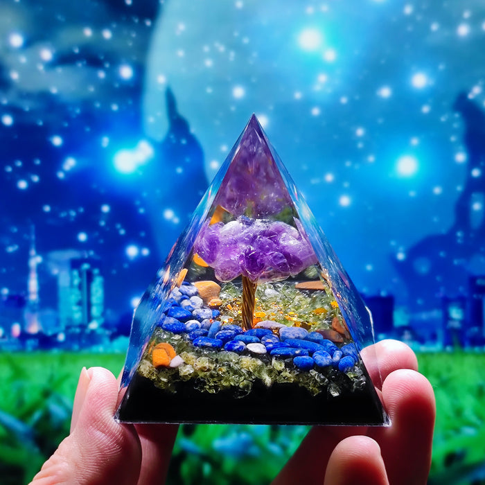 New Crystal Ball Crushed Stone Pyramid Home Crafts Resin Ornaments Desktop Ornaments