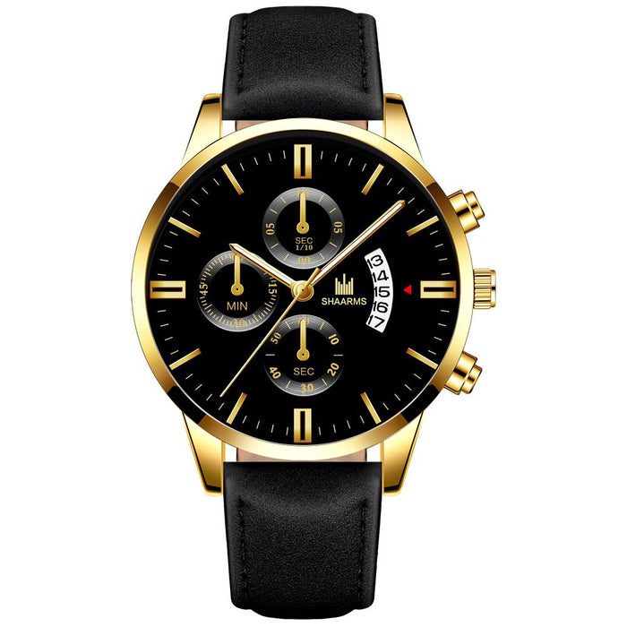 Reloj Masculino, relojes deportivos a la moda para hombre, caja de acero inoxidable, Reloj con correa de cuero, Reloj de pulsera de cuarzo para negocios, Reloj Homb 