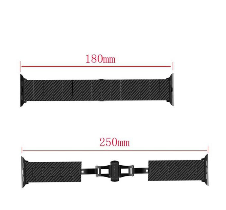 Fibra de carbono pura para iPhone iwatch7/6/5/4/3/Se generación Apple Watch Correa pulsera magnética