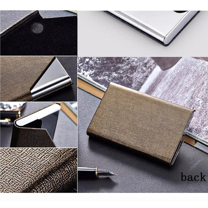 Itapkris Business ID Credit Card Holder For Women Men Fashion Brand Metal Aluminum Card Case PU Leather Porte Carte