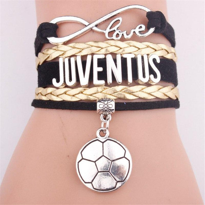 Charm JUVENTUS Pulsera de cuero de fútbol