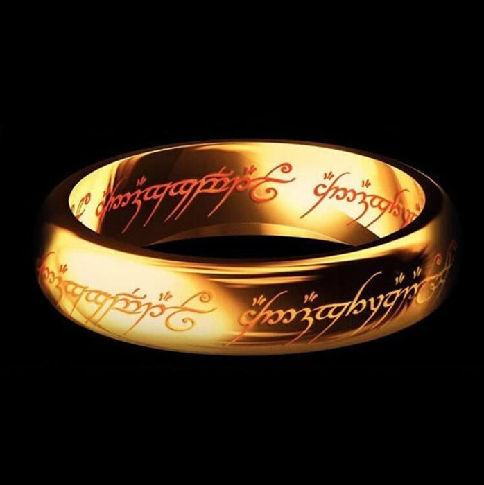 LOVER' wedding rings Magic Letter The Lord of One Ring Black Silver Gold Titanium Stainless Steel Ring