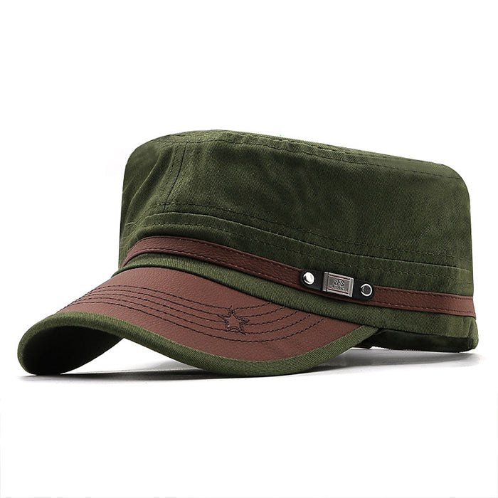 Gorra plana para fanáticos militares, gorra de béisbol de camuflaje para hombres, gorra de cuero con visera, gorra militar con ala curva, sombrero informal para el sol para montañismo 