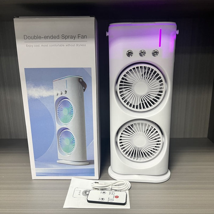 Aire acondicionado personal Mini ventilador de refrigeración de aire portátil recargable por USB de doble extremo