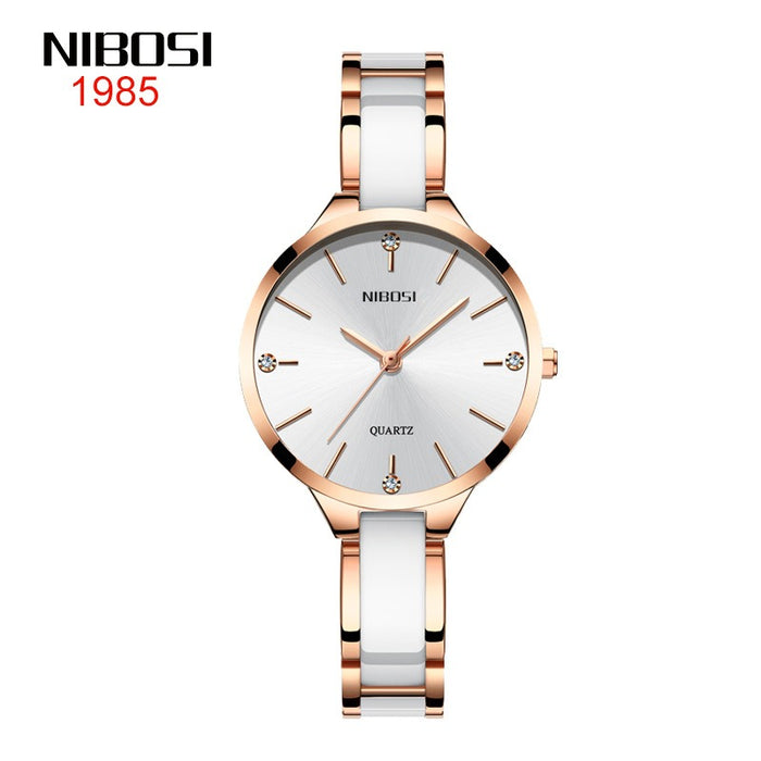 NIBOSI, relojes de pulsera de cerámica de lujo, reloj de cuarzo creativo para mujer, reloj femenino, reloj femenino, reloj femenino 2330