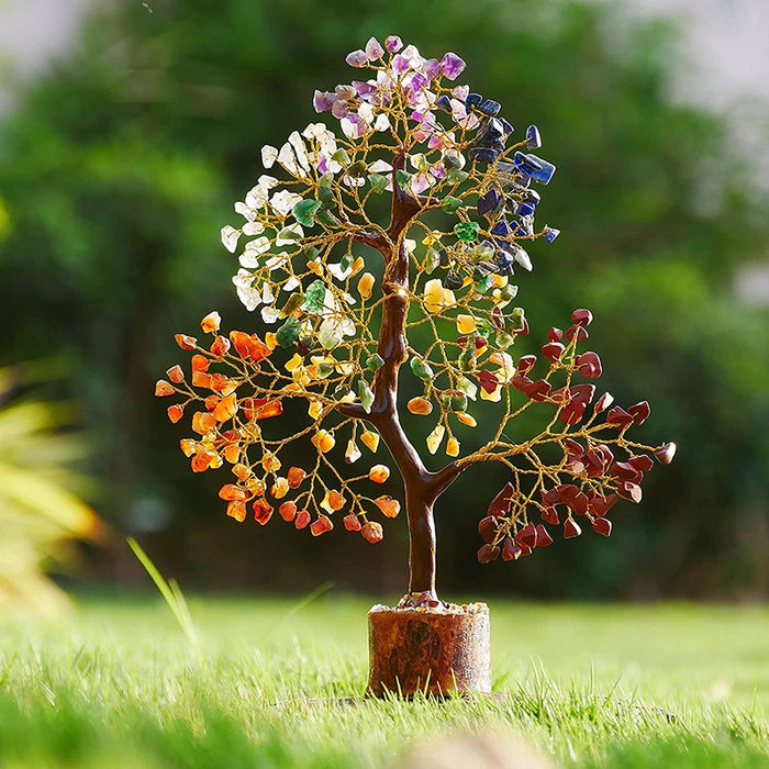 Árbol de cristal de gran venta, árbol de la fortuna, artesanías para el hogar, escritorio, decoraciones de piedra que buscan fortuna