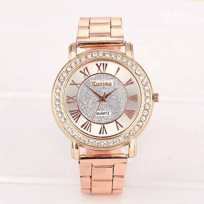 Venta Reloj de oro plateado para mujer, marca de lujo, gran oferta, relojes de pulsera para mujer, regalos para niña, reloj de cuarzo con diamantes de imitación de acero inoxidable completo