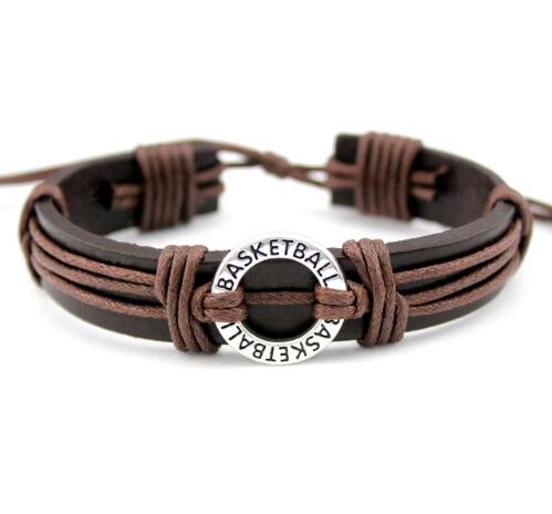 Basketball Football Soccer Softball Volleyball Leather Bracelets