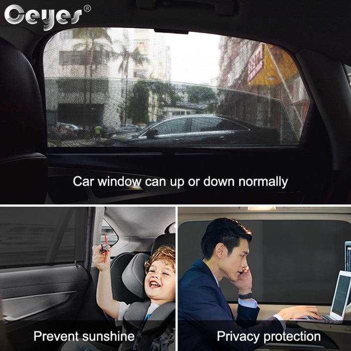 Ceyes 2pcs Car Styling Accessories Sun Shade Auto UV Protect Curtain Side Window Sunshade Mesh Sun Visor Protection Window Films