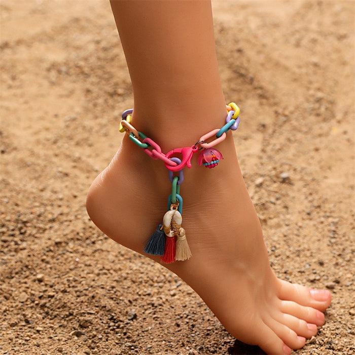 Handmade chain splicing anklet for women