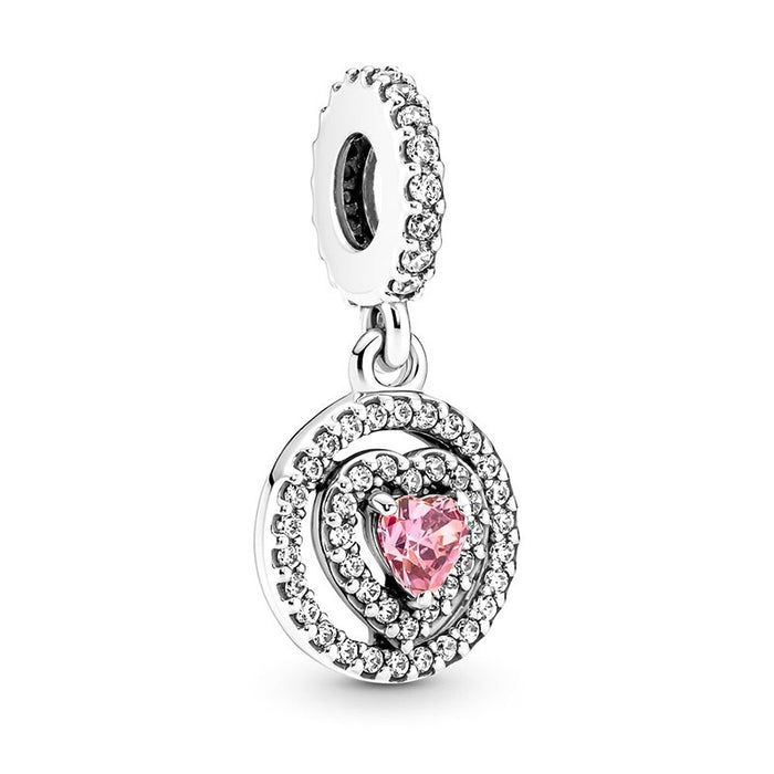 S925 sterling silver eternal confession double surround heart small motorcycle DIY accessories