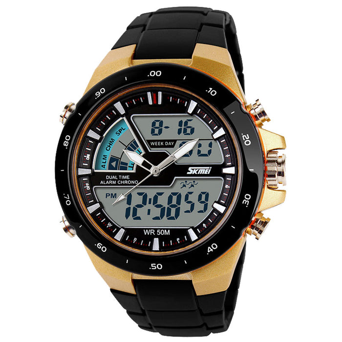 Reloj deportivo SKMEI 1016, reloj despertador informal a la moda para hombre, reloj de pulsera con pantalla Dual militar resistente al agua, reloj Masculino 