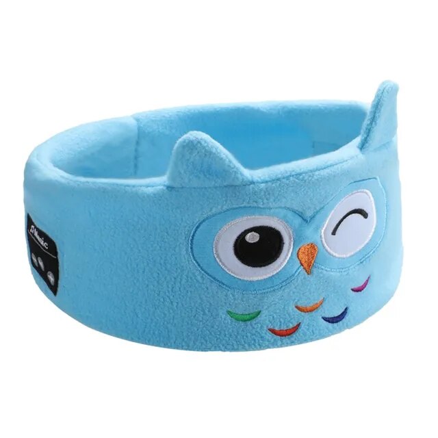 eThings Soft Elastic Comfortable Wireless Music Earphones Kids Animal Sleeping Headphones Eye Mask Bluetooth V5.0 Headphones Headband