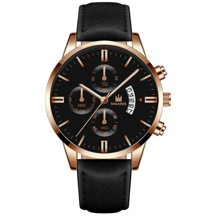 Reloj Masculino, relojes deportivos a la moda para hombre, caja de acero inoxidable, Reloj con correa de cuero, Reloj de pulsera de cuarzo para negocios, Reloj Homb 