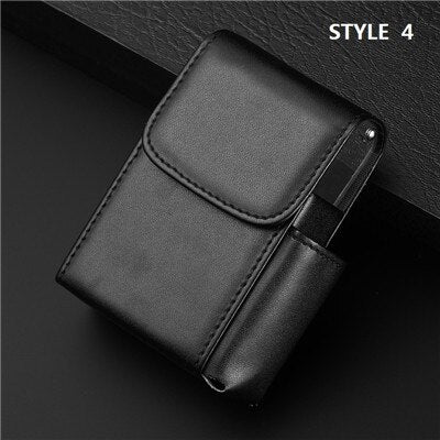 Convenient leather cigarette case wallet aluminium cigarette case