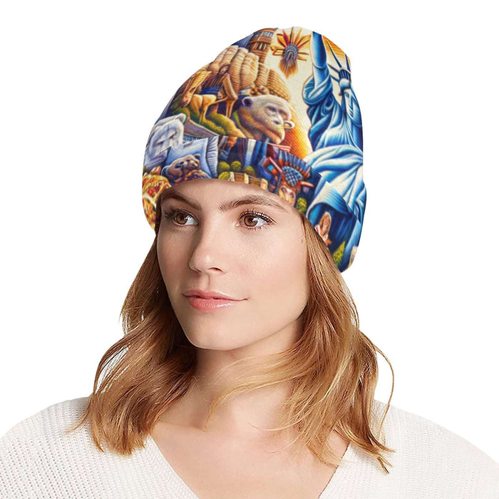 NYC Liberty Dream USA All Over Print Beanie for Adults