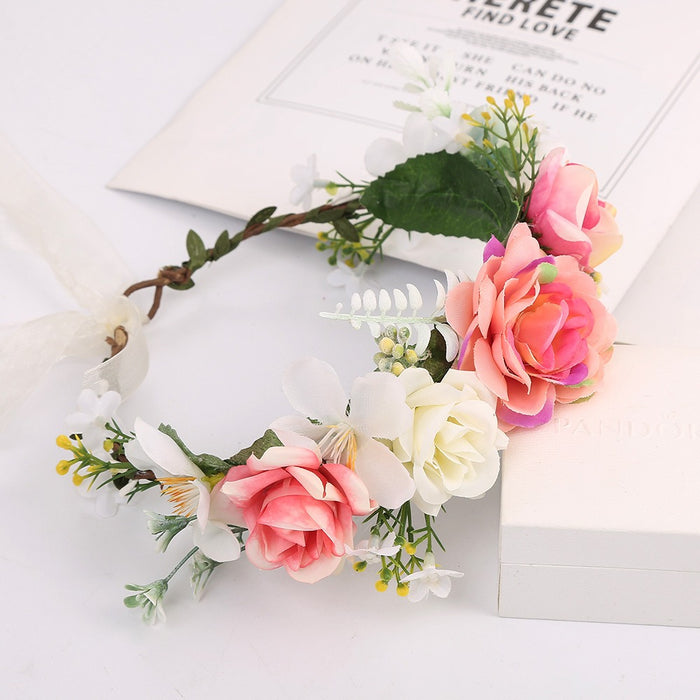 Handmade rattan wreath headband with macaron bright colored headband hairband