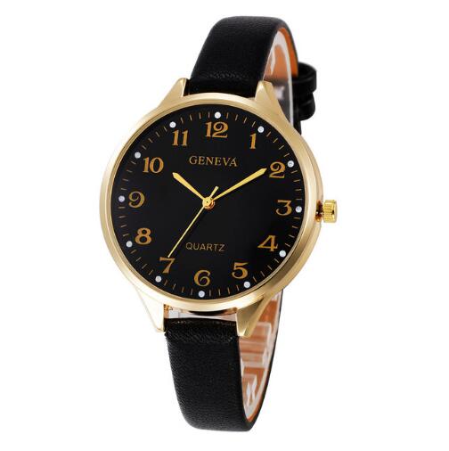 Reloj de pulsera de piel sintética con pulsera para mujer