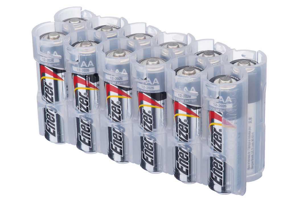 12 AA Pack Battery Caddy (Clear)