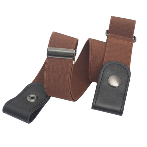 Buckle-free Stretch Belt Invisible Casual Elastic Waist Leather Belt