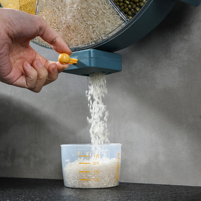 🍚 Wall‑Mounted Grain & Cereal Dispenser – Rotating Dry Food Storage for Kitchen