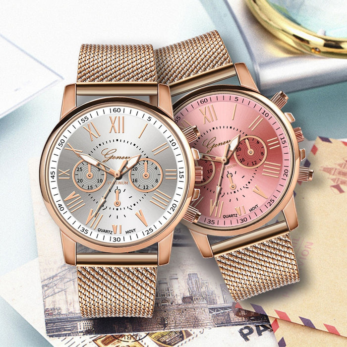 Ladies Watches Luxury Chic Quartz Sport Military Stainless Steel Dial Leather Band Wrist Watch montre femme marque de luxe 2019