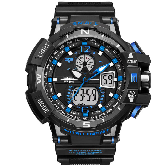 SMAEL 1376C Reloj informal para hombre Reloj impermeable para hombre Reloj de pulsera para hombre Relojes digitales LED Reloj para hombre Reloj LED para hombre Relojes deportivos grandes 