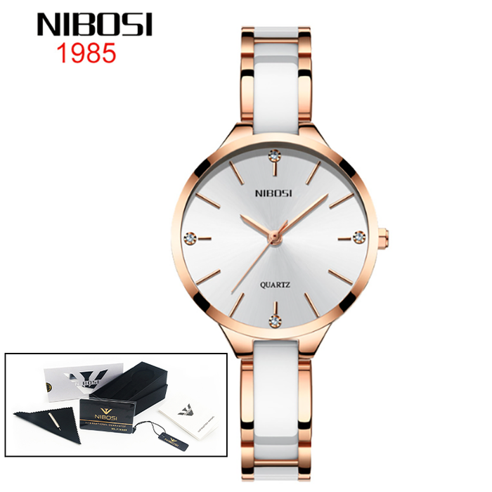 NIBOSI, relojes de pulsera de cerámica de lujo, reloj de cuarzo creativo para mujer, reloj femenino, reloj femenino, reloj femenino 2330