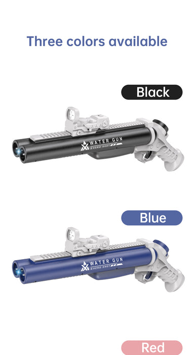 Pistola de agua eléctrica de doble tubo, juego de agua al aire libre y juguete de guerra