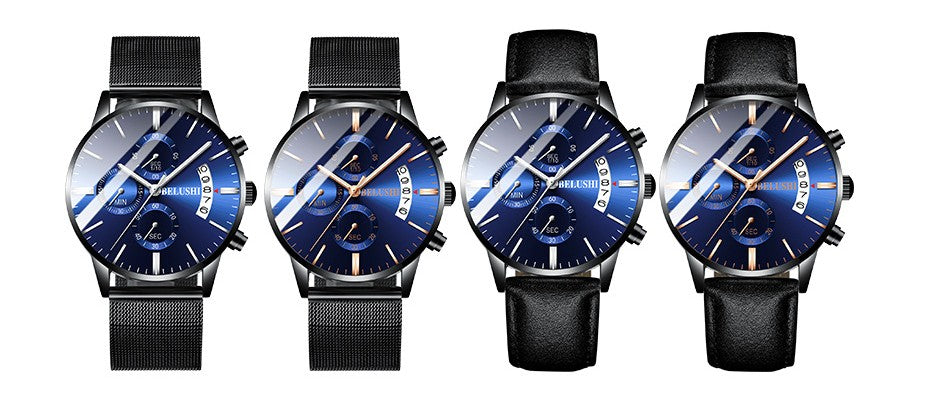 Reloj para hombre de marca de lujo BELUSHI, relojes casuales de negocios de alta gama para hombre, reloj de pulsera deportivo de cuarzo resistente al agua, reloj masculino