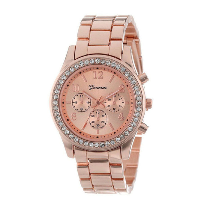 Nuevo Reloj clásico de Ginebra con diamantes de imitación de lujo para Mujer, Relojes a la moda para Mujer, Reloj para Mujer, Reloj femenino para Mujer 