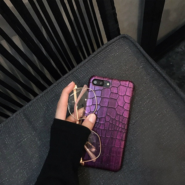 Funda de teléfono de cocodrilo 3D para iPhone 8 XS XS 7Plus Funda de cuero genial