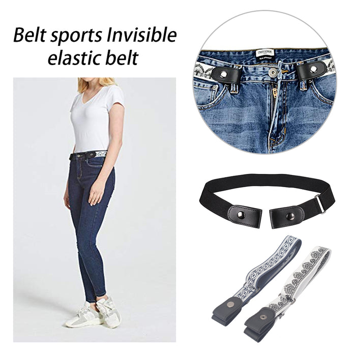 Buckle-free Stretch Belt Invisible Casual Elastic Waist Leather Belt