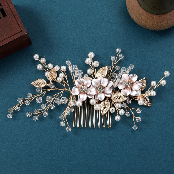 Original Design Bride Headwear, Hanfu Hair Accessories, Wedding Dress Accessories, Handmade Pearl Pan Hair Insertion Comb, Beautiful Hair Comb