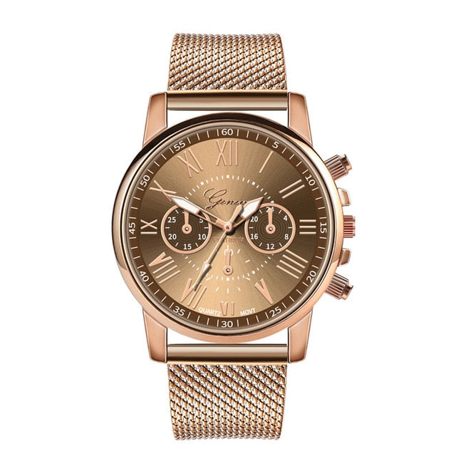 Relojes de mujer de lujo elegantes de cuarzo deportivos militares de acero inoxidable con esfera de cuero reloj de pulsera montre femme marca de lujo 2019 