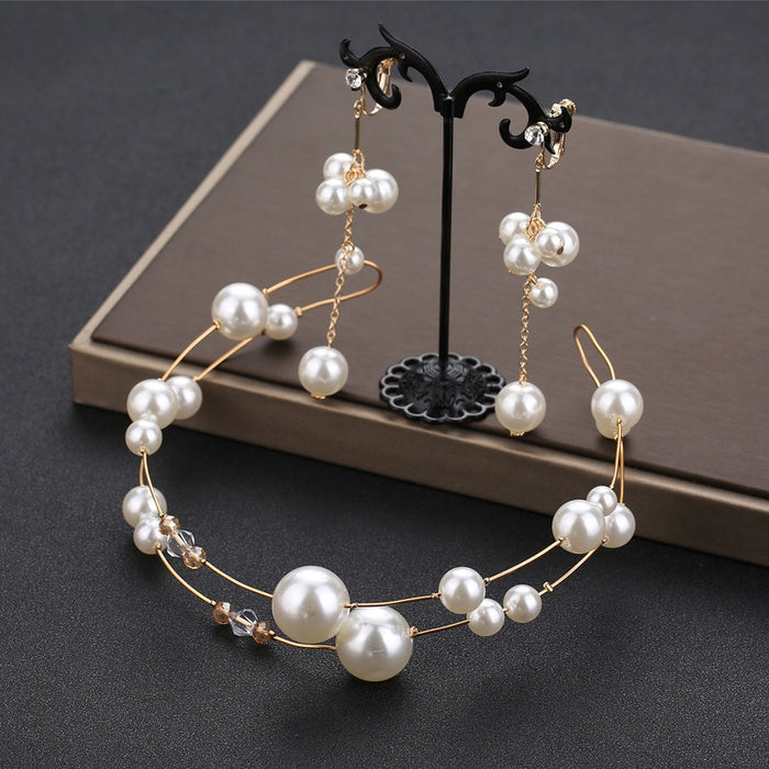 Bride Pearl Headwear Exquisite Handmade Beaded Jewelry