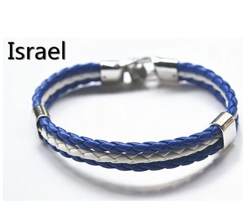 National Flag Leather Bracelets Sports Football Fans Jewelry