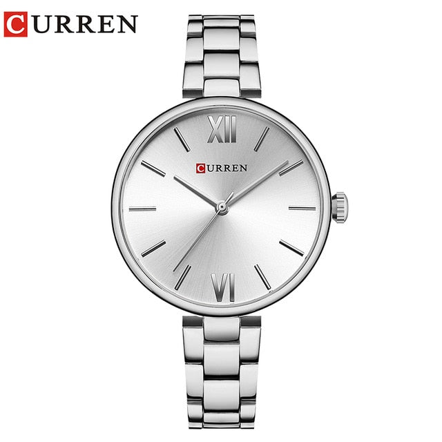 CURREN Women Watch Quartz Female clock Casual Fashion Stainless Steel Strap Watch