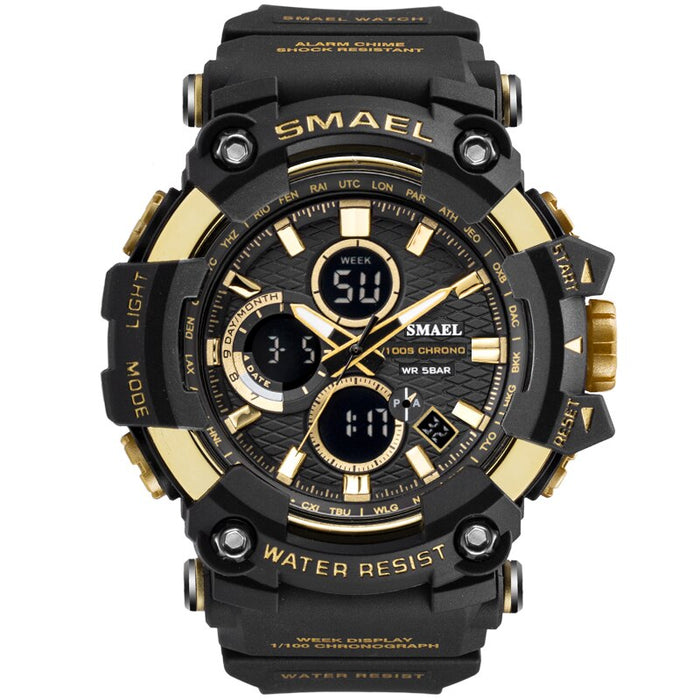 Reloj deportivo SMAEL 1802D, relojes de doble horario para hombre, resistente al agua hasta 50m, reloj masculino, relojes militares para hombres, relojes deportivos resistentes a golpes, regalos