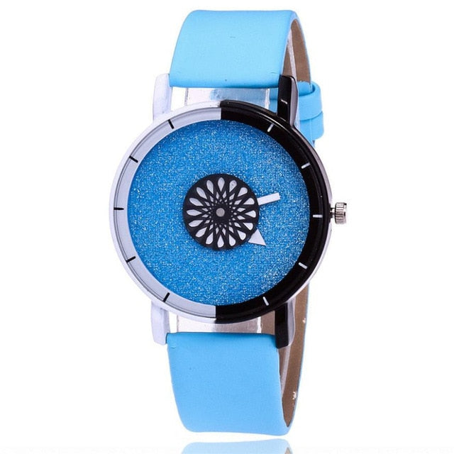 Relojes de pulsera de cuero Reloj creativo de moda Mujeres Hombres Reloj de cuarzo