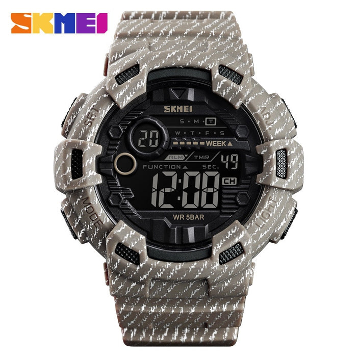 Reloj deportivo SKMEI 1472 a la moda, reloj despertador para hombre, reloj vaquero resistente al agua con pantalla semanal, relojes para hombre, reloj Digital vaquero, reloj masculino