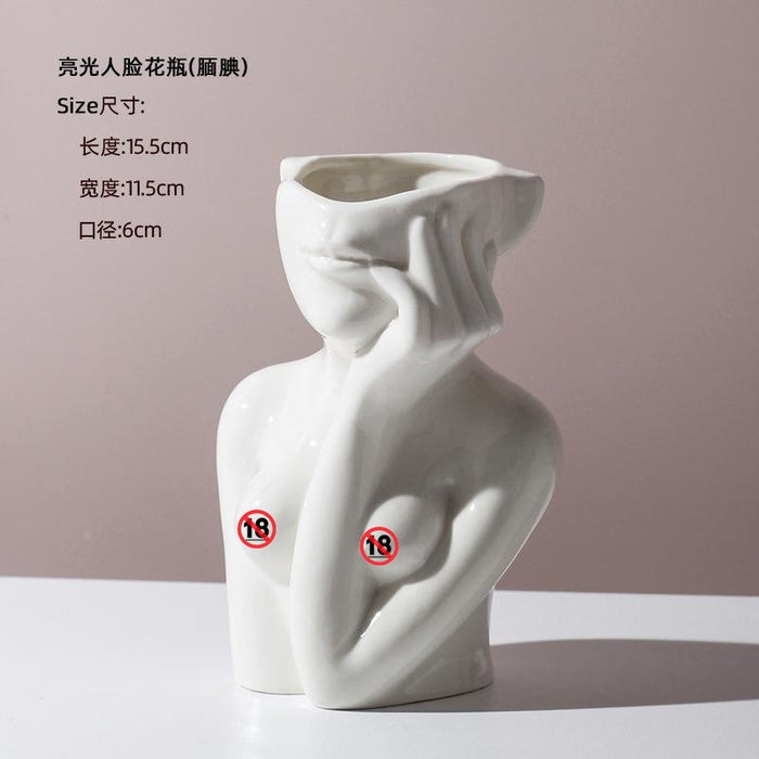 Human Body Ceramic Vase Human Shape Art Vase Nordic Home Decoration Ceramic Vase