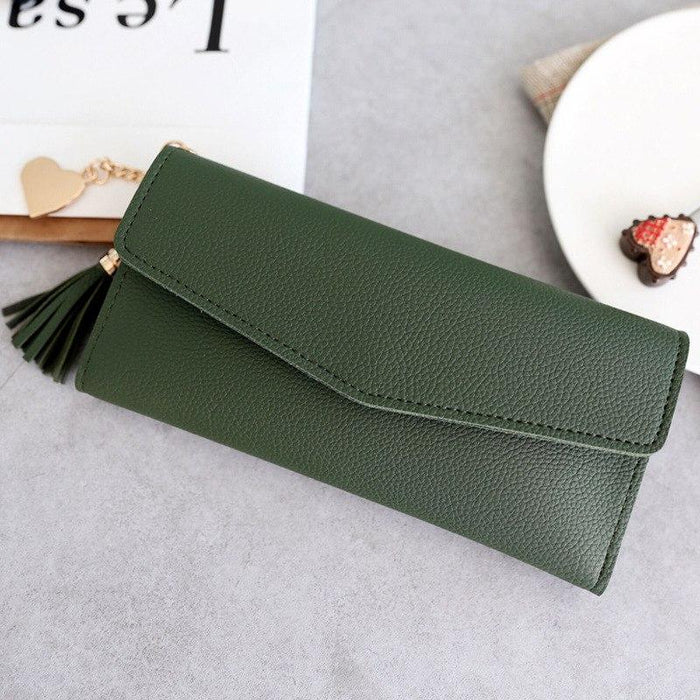 Brand Designer Coin Purses Leather Wallets Women Long Tassel Luxury Clutch Phone Wallets Female Credit Card Holder Money Bags