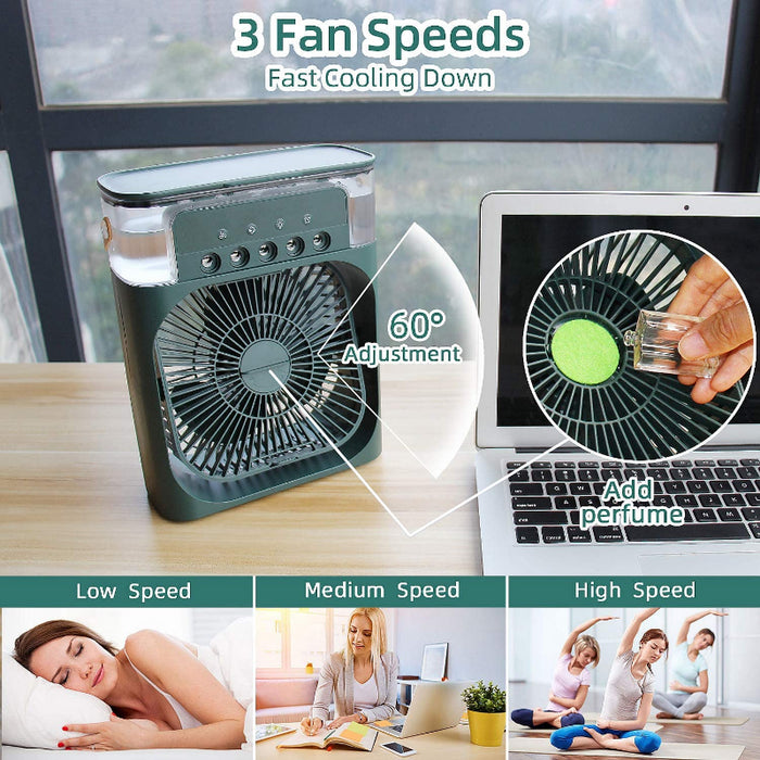 eThings Desktop Electric Fan Air Cooler Water Cooling Spray Fan Portable Air Conditioner USB Humidification Fan Mini Air Humidifier